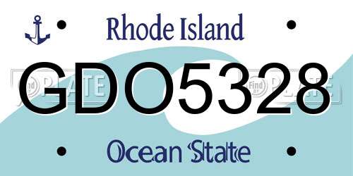 GDO5328 Rhode Island License Plate