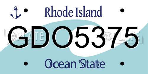 GDO5375 Rhode Island License Plate
