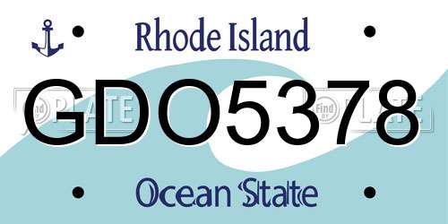 GDO5378 Rhode Island License Plate