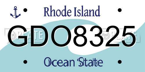 GDO8325 Rhode Island License Plate