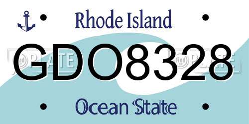 GDO8328 Rhode Island License Plate