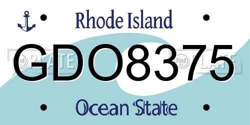 GDO8375 Rhode Island License Plate