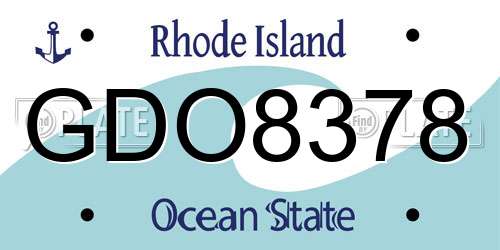 GDO8378 Rhode Island License Plate