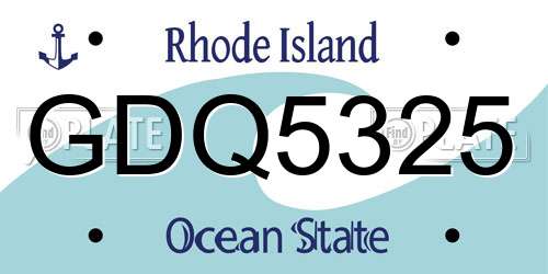 GDQ5325 Rhode Island License Plate