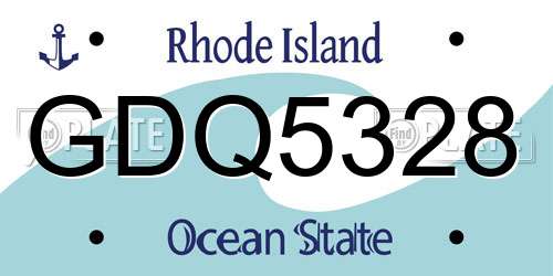 GDQ5328 Rhode Island License Plate