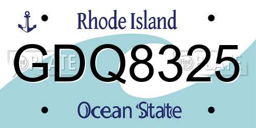 GDQ8325 Rhode Island License Plate