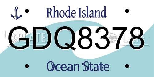 GDQ8378 Rhode Island License Plate
