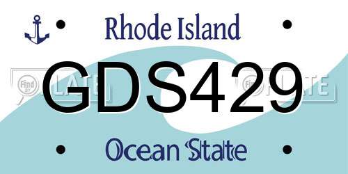 GDS429 Rhode Island License Plate