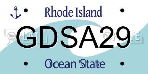 GDSA29 Rhode Island License Plate