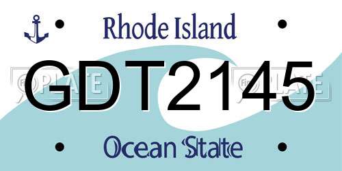 GDT2145 Rhode Island License Plate
