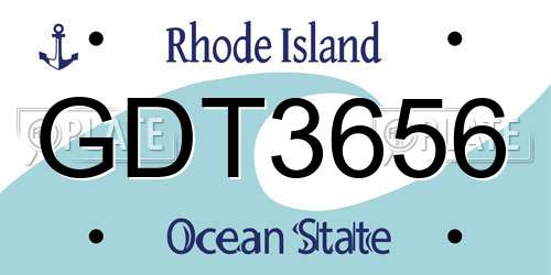 GDT3656 Rhode Island License Plate