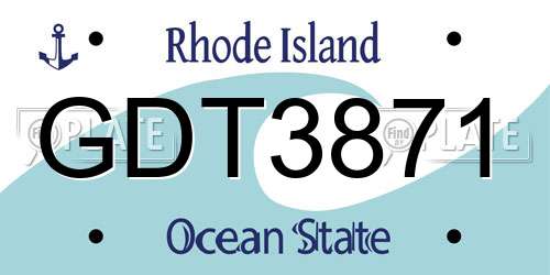 GDT3871 Rhode Island License Plate