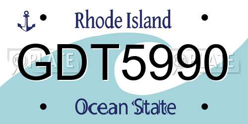 GDT5990 Rhode Island License Plate