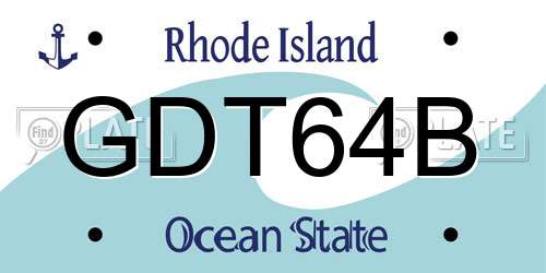 GDT64B Rhode Island License Plate