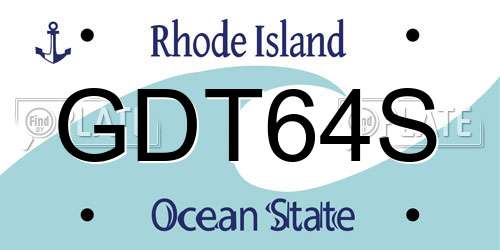 GDT64S Rhode Island License Plate
