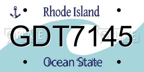 GDT7145 Rhode Island License Plate