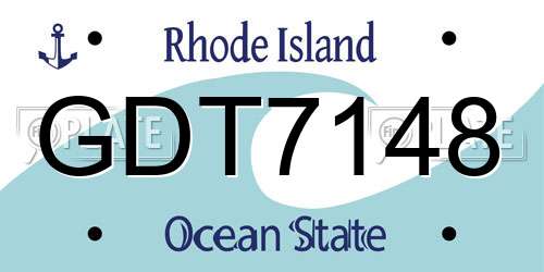 GDT7148 Rhode Island License Plate