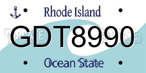 GDT8990 Rhode Island License Plate