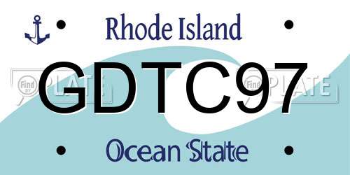 GDTC97 Rhode Island License Plate