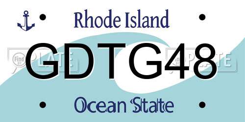 GDTG48 Rhode Island License Plate