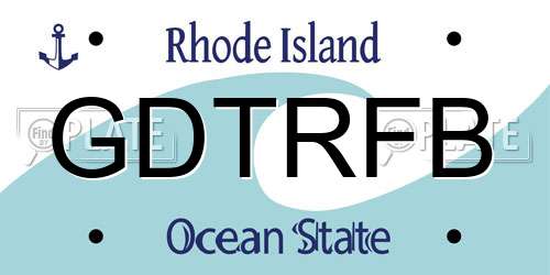 GDTRFB Rhode Island License Plate