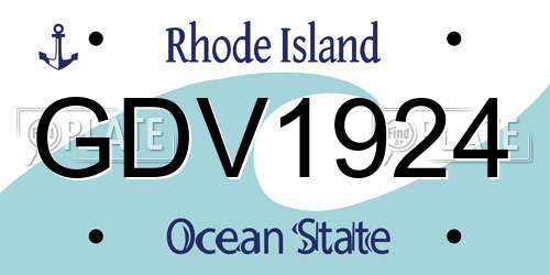GDV1924 Rhode Island License Plate