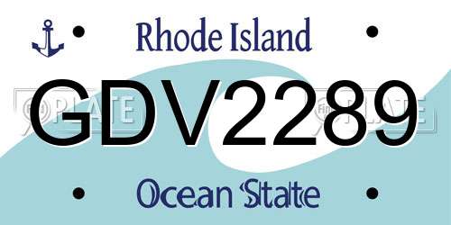 GDV2289 Rhode Island License Plate