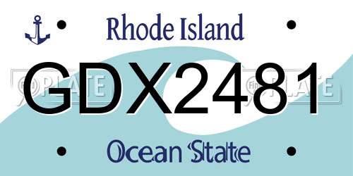 GDX2481 Rhode Island License Plate
