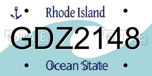 GDZ2148 Rhode Island License Plate
