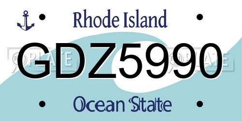 GDZ5990 Rhode Island License Plate