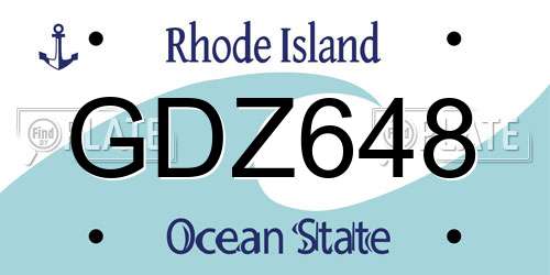 GDZ648 Rhode Island License Plate