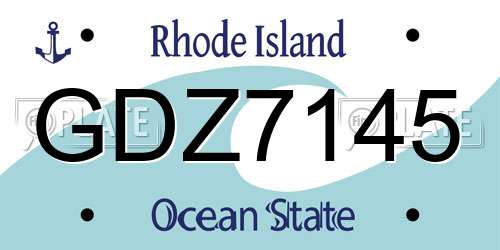 GDZ7145 Rhode Island License Plate