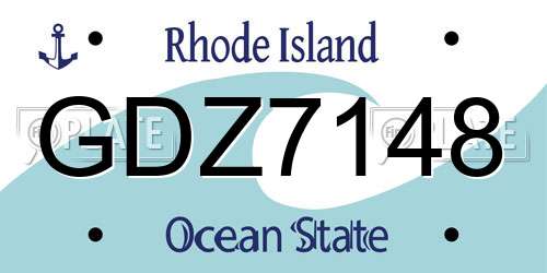 GDZ7148 Rhode Island License Plate