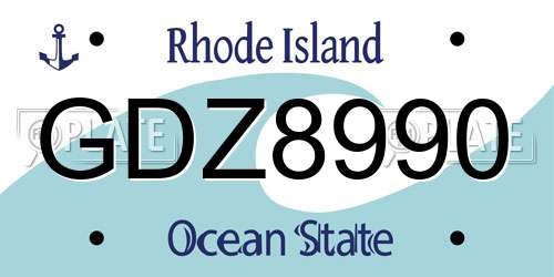 GDZ8990 Rhode Island License Plate