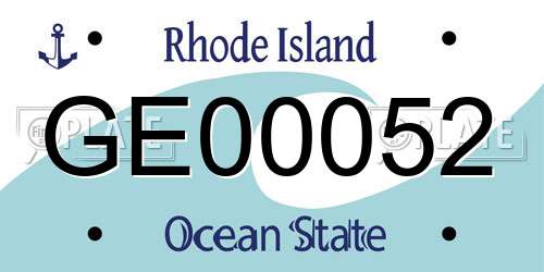 GE00052 Rhode Island License Plate