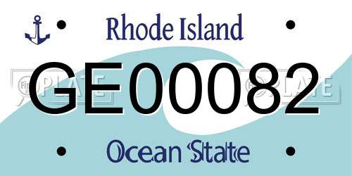 GE00082 Rhode Island License Plate