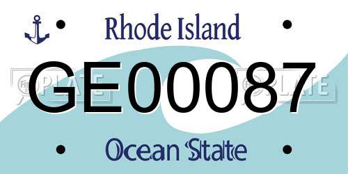 GE00087 Rhode Island License Plate