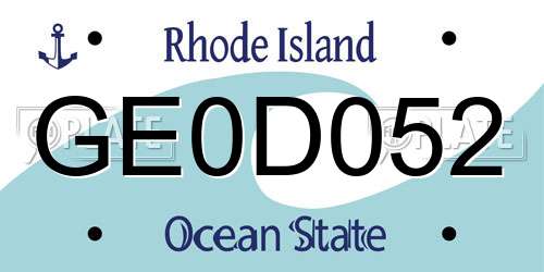 GE0D052 Rhode Island License Plate