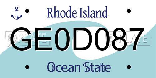 GE0D087 Rhode Island License Plate