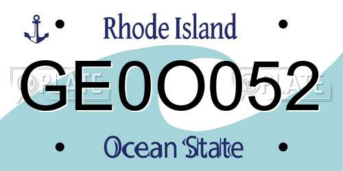 GE0O052 Rhode Island License Plate