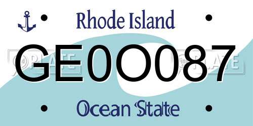 GE0O087 Rhode Island License Plate