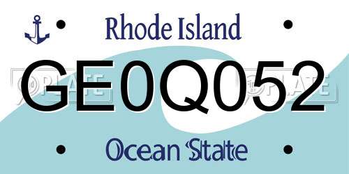 GE0Q052 Rhode Island License Plate