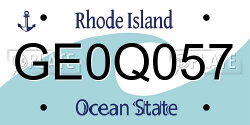 GE0Q057 Rhode Island License Plate