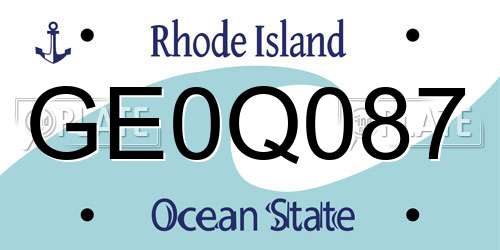 GE0Q087 Rhode Island License Plate