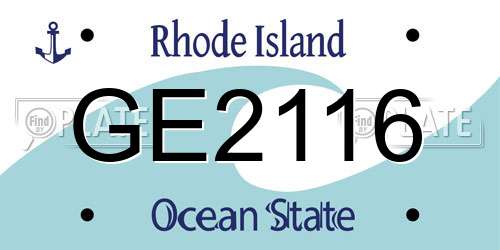 GE2116 Rhode Island License Plate