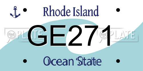 GE271 Rhode Island License Plate