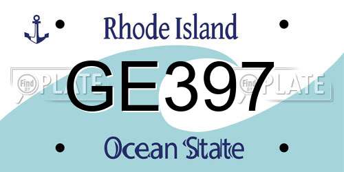 GE397 Rhode Island License Plate