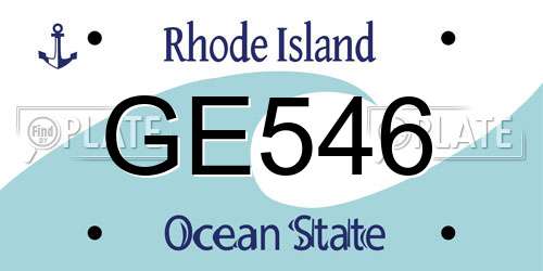 GE546 Rhode Island License Plate