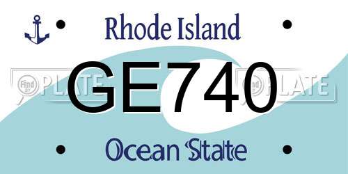 GE740 Rhode Island License Plate