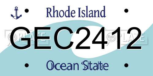 GEC2412 Rhode Island License Plate
